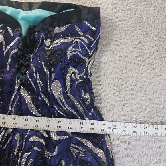 David's Bridal Strapless Ombre Party Dress Size 8 – Style 14085D Glitter Swirl - Picture 6 of 8